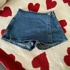 Denim Button Skort